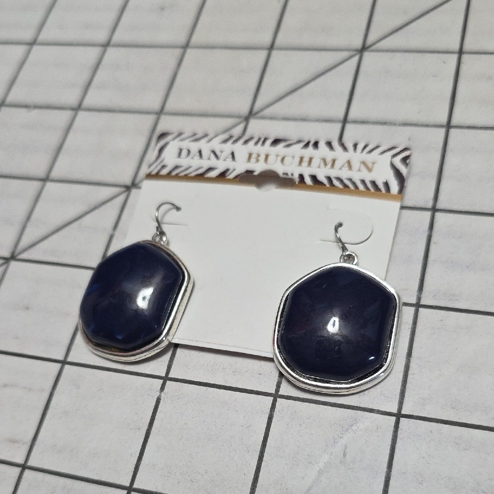 Dana Buchman Blue and Silver Dangle Earrings - Picture 5 of 5